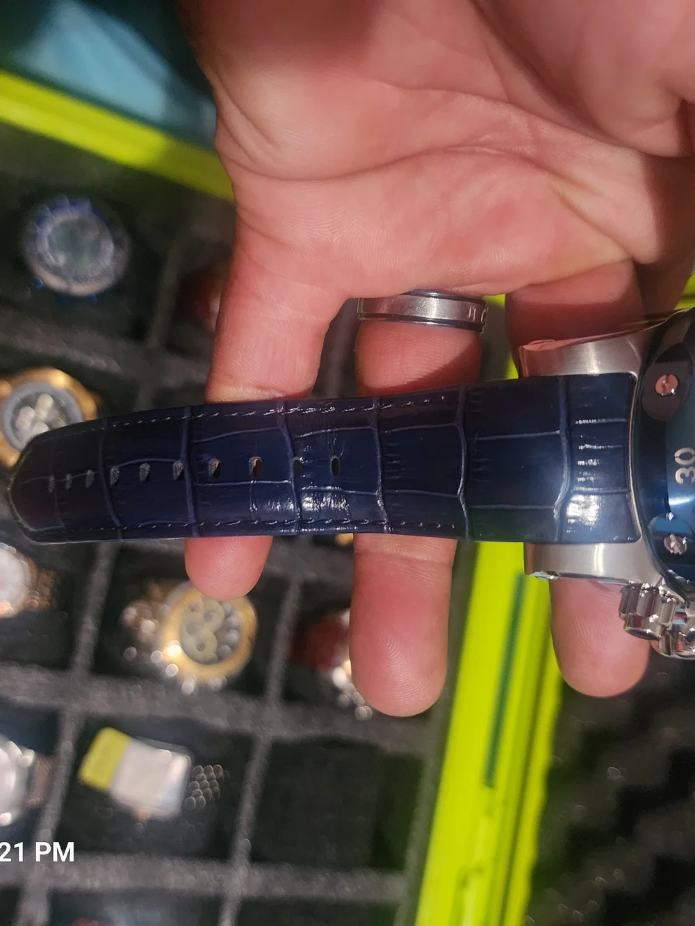 Invicta Blue Chronograph Watch with Abalone Dial 52mm